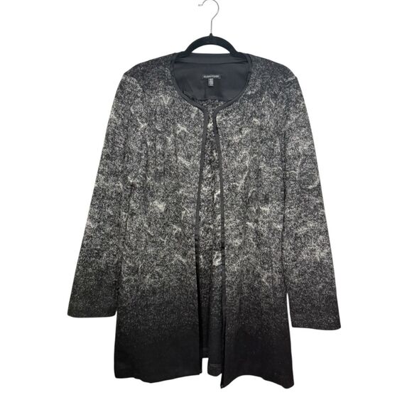 Eileen Fisher Women’s Medium Felted Wool Sprinkle Jacket Black Pockets Designer - Picture 2 of 9